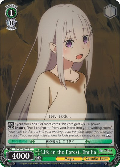 Life in the Forest, Emilia (RZ/SE35-E32 C) - Re:ZERO: The Frozen Bond