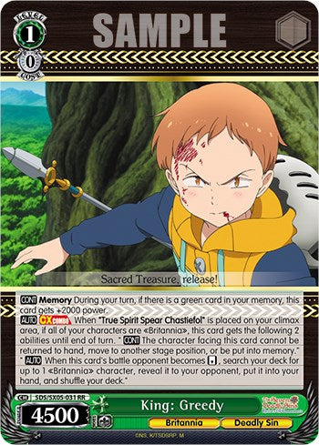 King: Greedy (SDS/SX05-031 RR) - The Seven Deadly Sins: Revival of The Commandments