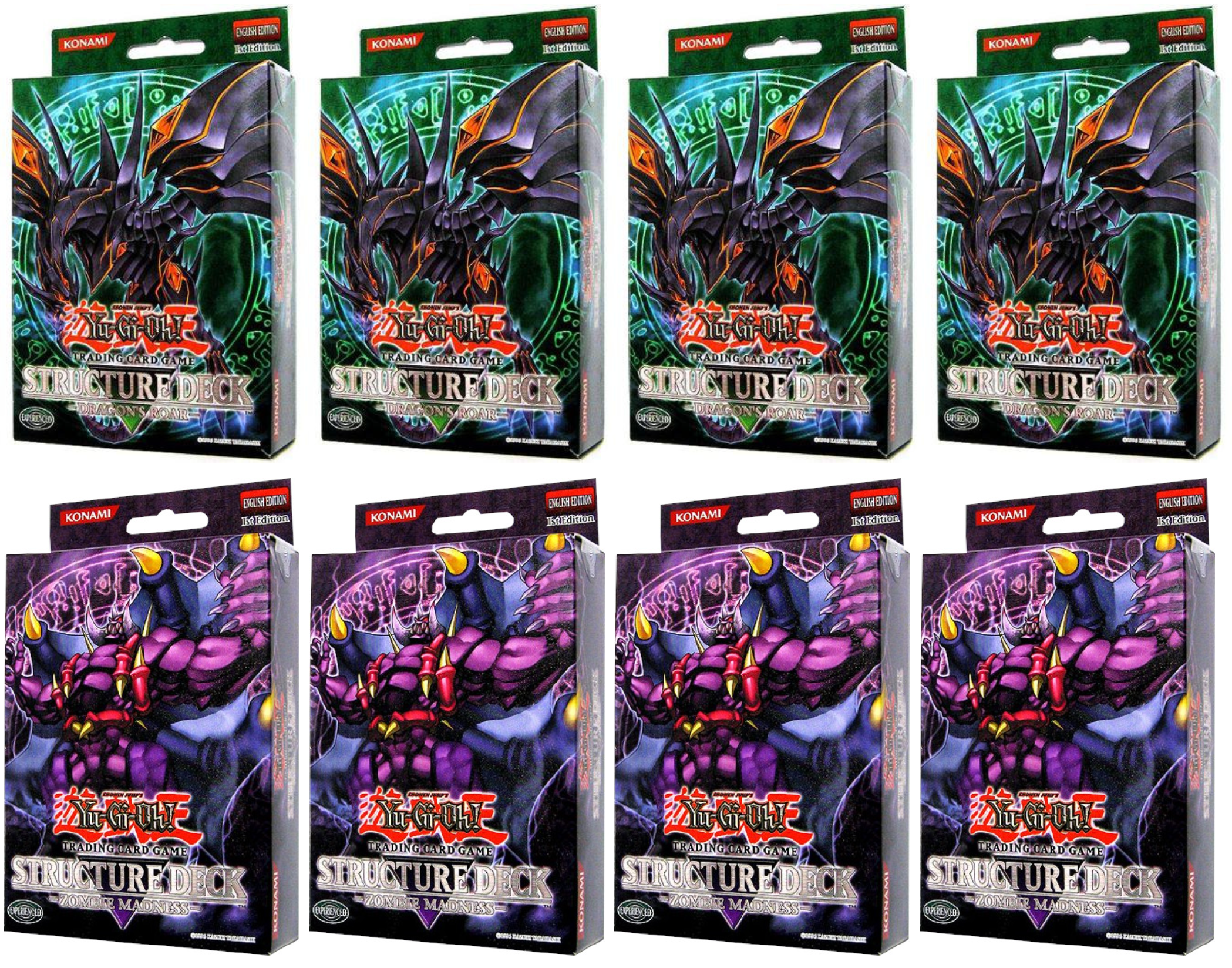 Dragon's Roar & Zombie Madness - Structure Deck Display (1st Edition)