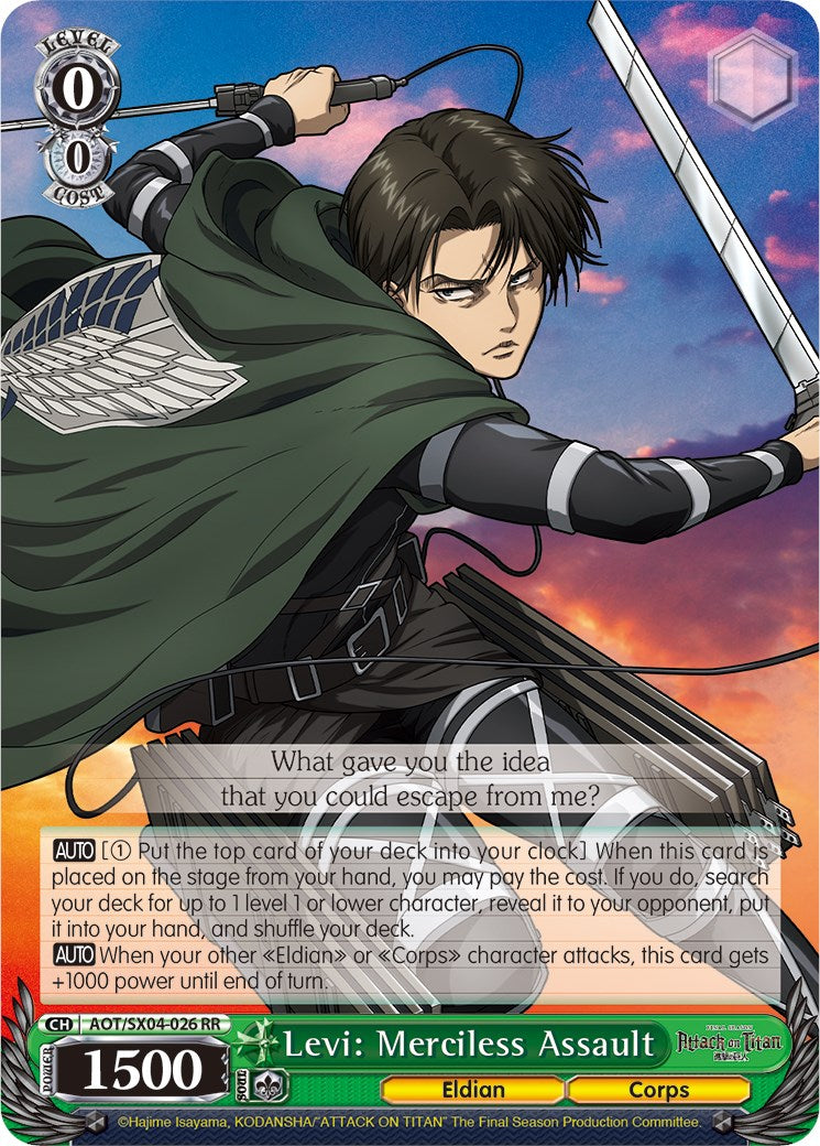 Levi: Merciless Assault (AOT/SX04-026 RR) - Attack On Titan: Final Season