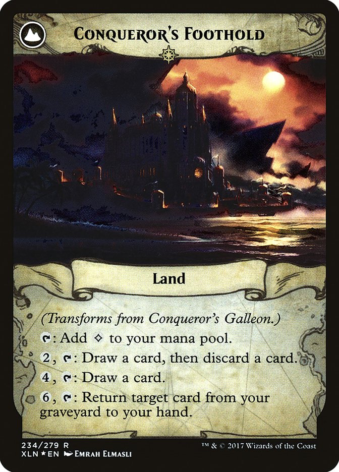 Conqueror's Galleon // Conqueror's Foothold (PRE-234S) - Ixalan Promos: (compasslanddfc) Foil