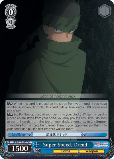 Super Speed, Dread (BFR/S78-E097 C) - BOFURI: I Don't Want to Get Hurt, so I'll Max Out My Defense