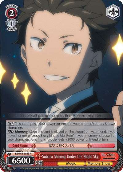 Subaru Shining Under the Night Sky (RZ/S68-E023 R) - Re:ZERO Memory Snow