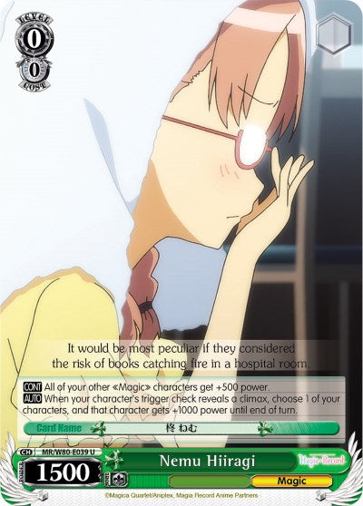 Nemu Hiiragi (MR/W80-E039 U) - Magia Record: Puella Magi Madoka Magica [Side Story] (Anime)