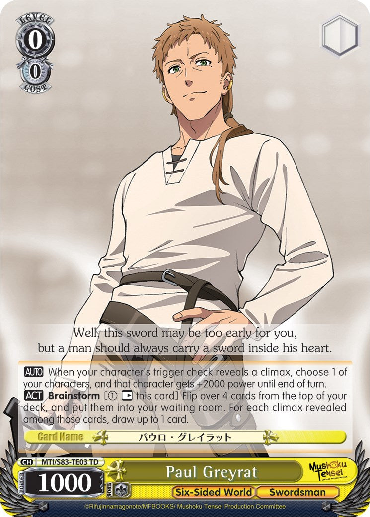 Paul Greyrat (MTI/S83-TE03 TD) - Mushoku Tensei: Jobless Reincarnation
