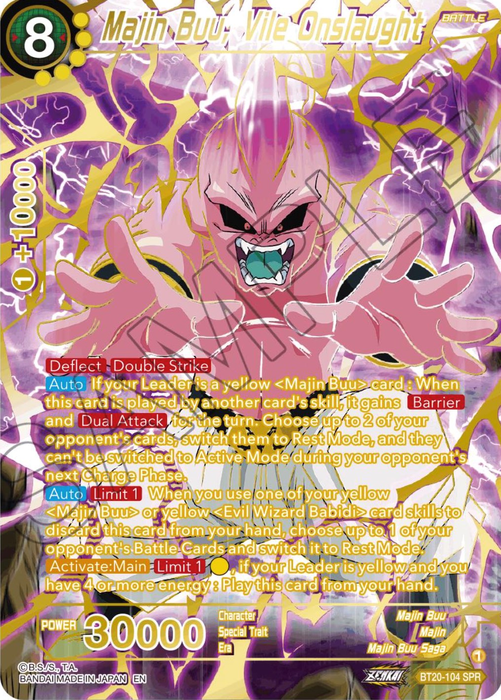 Majin Buu, Vile Onslaught (SPR) (BT20-104) [Power Absorbed]