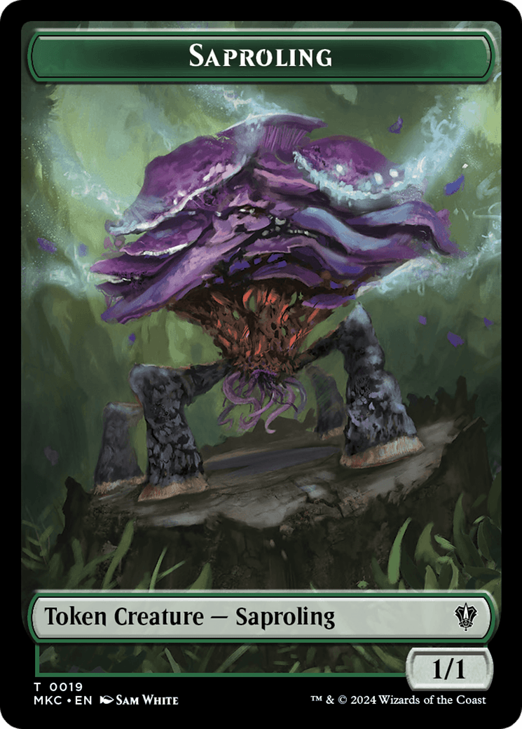 Saproling // Manifest Double-Sided Token [Murders at Karlov Manor Commander Tokens] - Josh's Cards