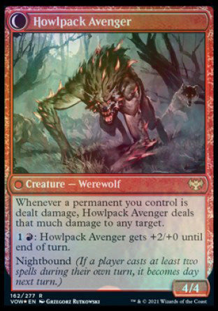 Ill-Tempered Loner // Howlpack Avenger (PRE-162) - Innistrad: Crimson Vow Promos: (Double Faced Transform) Foil