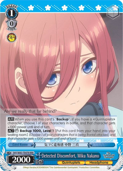 Detected Discomfort, Miku Nakano (RRR) (5HY/W83-TE47R RRR) - The Quintessential Quintuplets