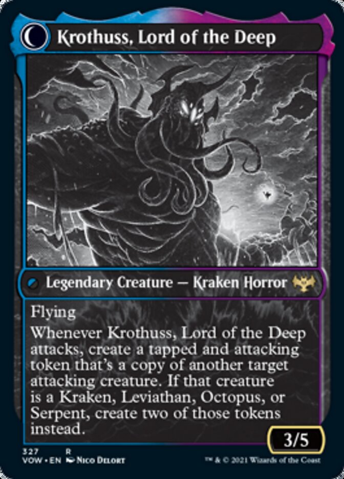 Runo Stromkirk // Krothuss, Lord of the Deep (VOW-327) - Innistrad: Crimson Vow: (Showcase, Double Faced Transform)