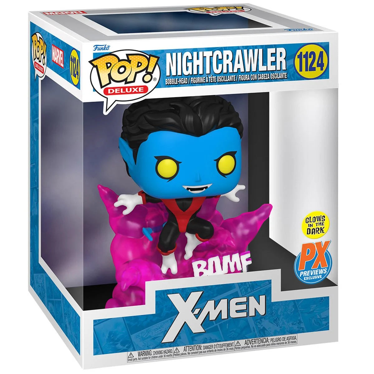 Funko Pop: X-Men Teleporting Nightcrawler Glow-in-the-Dark Deluxe - Previews Exclusive
