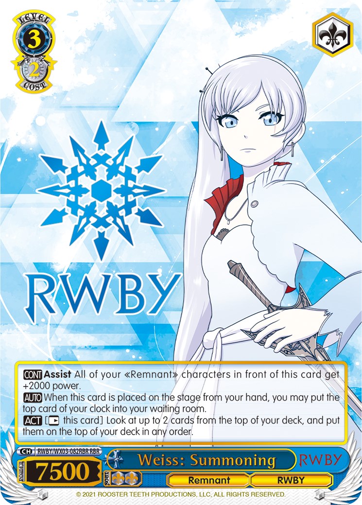 Weiss: Summoning (RBR) (RWBY/WX03-082RBR RBR) - RWBY