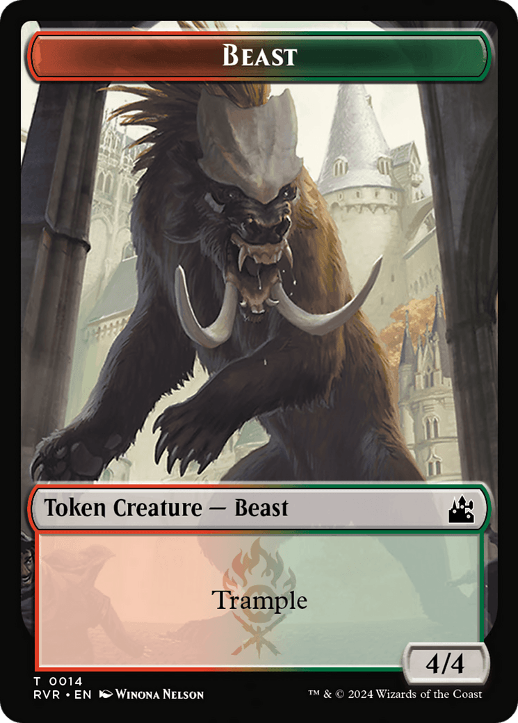 Goblin (0008) // Beast Double-Sided Token [Ravnica Remastered Tokens] - Josh's Cards