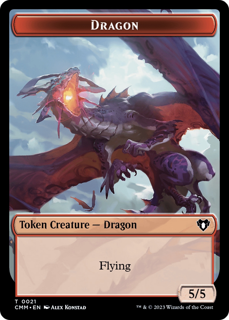 Saproling // Dragon (0021) Double-Sided Token [Commander Masters Tokens] - Josh's Cards