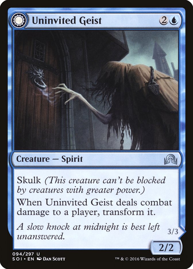 Uninvited Geist // Unimpeded Trespasser (SOI-094) - Shadows over Innistrad: (Double Faced Transform)