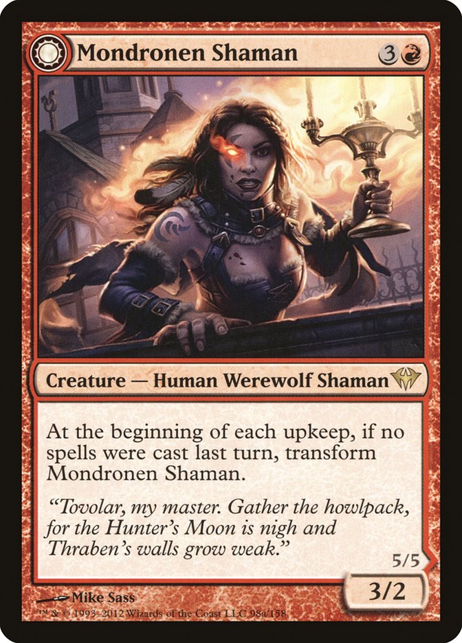 Mondronen Shaman // Tovolar's Magehunter (DKA-098) - Dark Ascension: (Double Faced Transform)