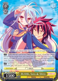 BLANK, Sora & Shiro (NGL/S58-E001 RR) - No Game No Life