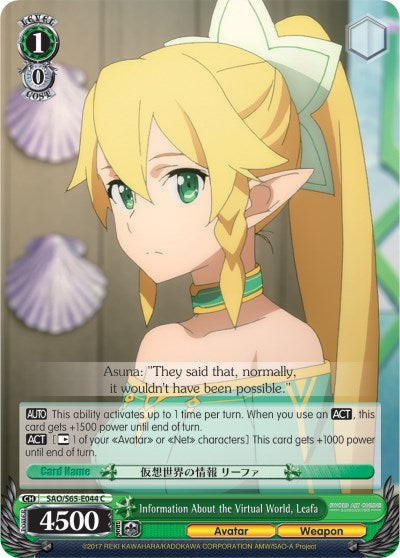 Information About the Virtual World, Leafa (SAO/S65-E044 C) - Sword Art Online -Alicization-