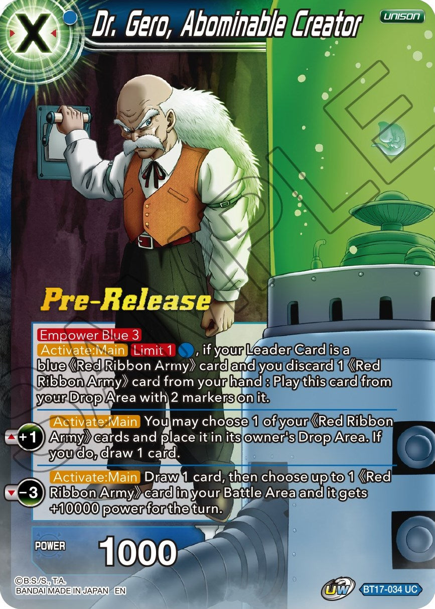 Dr. Gero, Abominable Creator (BT17-034) [Ultimate Squad Prerelease Promos]