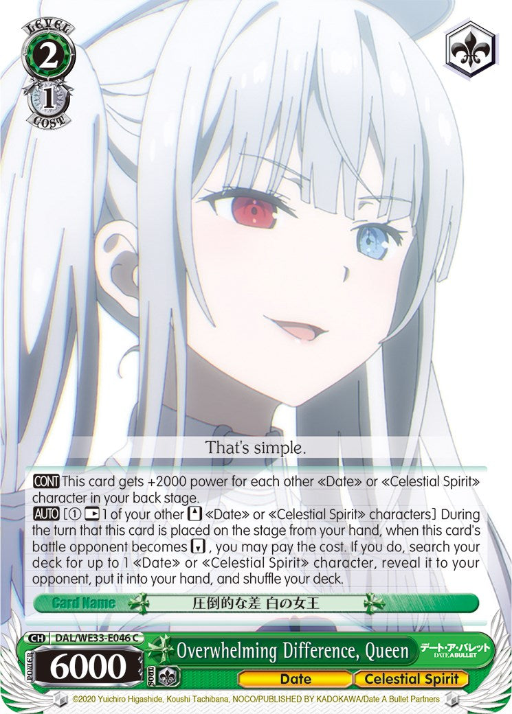 Overwhelming Difference, Queen (Parallel Foil) (DAL/WE33-E046 C) - Date A Bullet