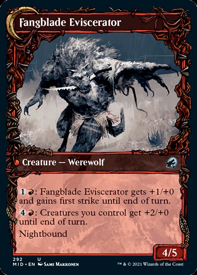 Fangblade Brigand // Fangblade Eviscerator (MID-292) - Innistrad: Midnight Hunt: (Showcase, Double Faced Transform)