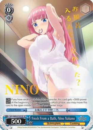 Weiss Schwarz: Fresh From a Bath, Nino Nakano SP - Near Mint