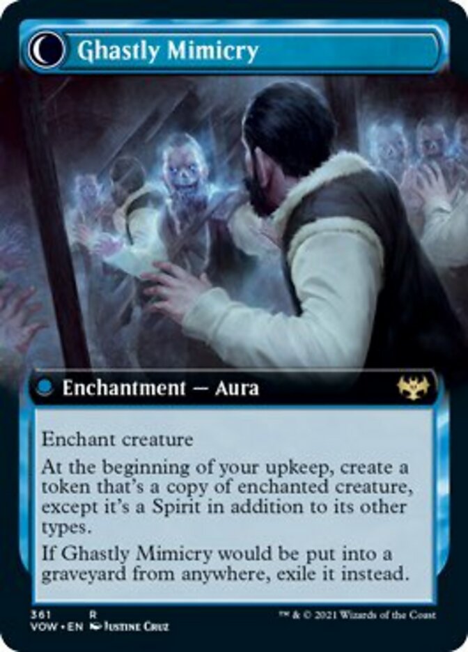 Mirrorhall Mimic // Ghastly Mimicry (VOW-361) - Innistrad: Crimson Vow: (Extended Art, Double Faced Transform)