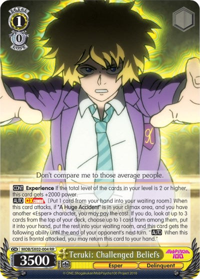 Teruki: Challenged Beliefs (MOB/SX02-004 RR) - Mob Psycho 100