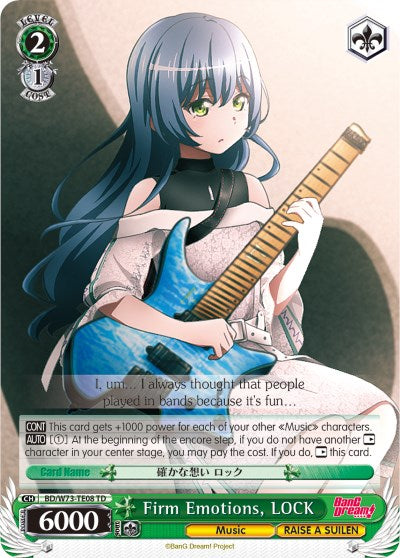 Firm Emotions, LOCK (BD/W73-TE08 TD) - BanG Dream! Vol.2