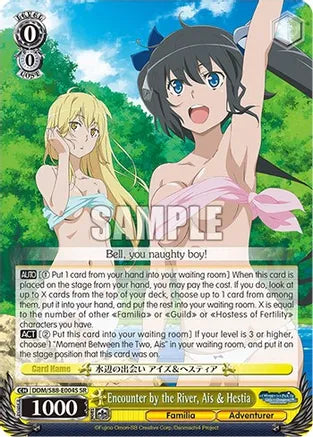 Weiss Schwarz: Encounter by the River, Ais & Hestia (SR) - Is it Wrong to Try to Pick Up Girls in a Dungeon? - Near Mint