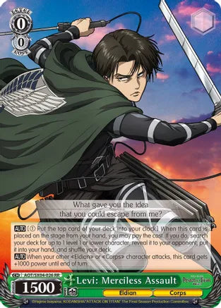 Weiss Schwarz: Levi: Merciless Assault RR Attack On Titan: Final Season - Near Mint