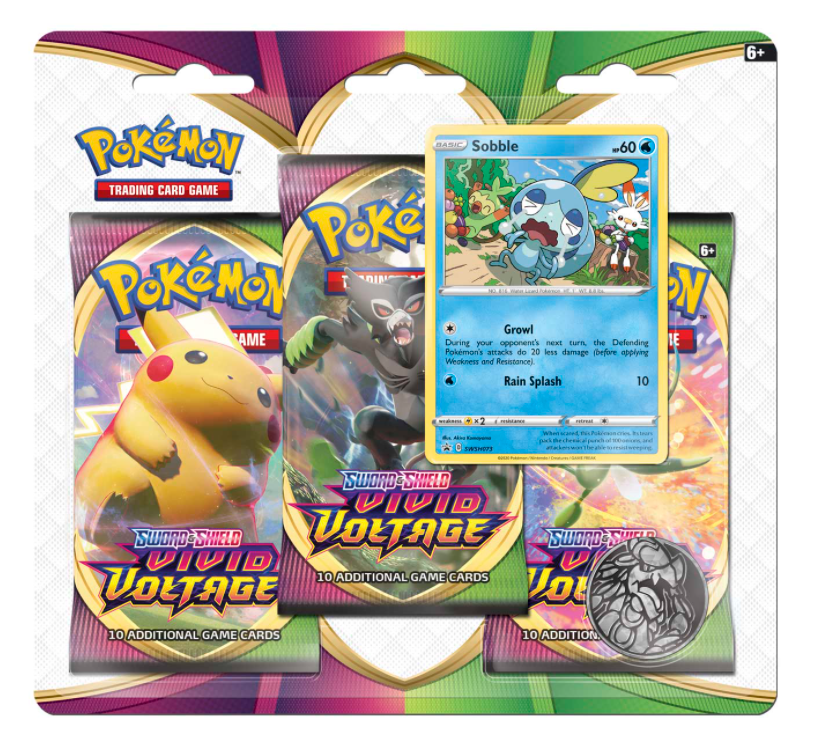 Sword & Shield: Vivid Voltage - 3-Pack Blister (Sobble)