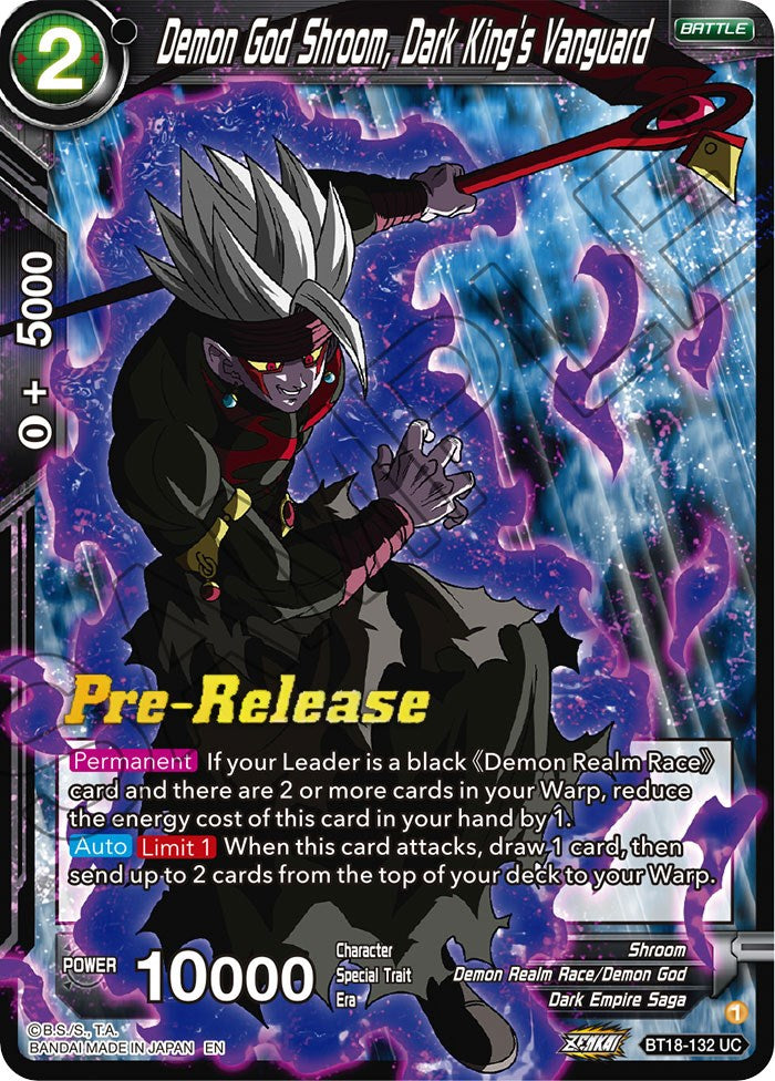 Demon God Shroom, Dark King's Vanguard (BT18-132) [Dawn of the Z-Legends Prerelease Promos]