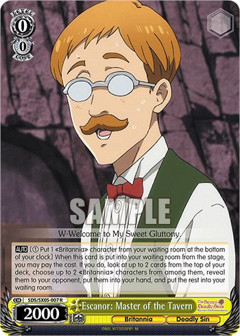 Escanor: Master of the Tavern (SDS/SX05-007 R) - The Seven Deadly Sins: Revival of The Commandments