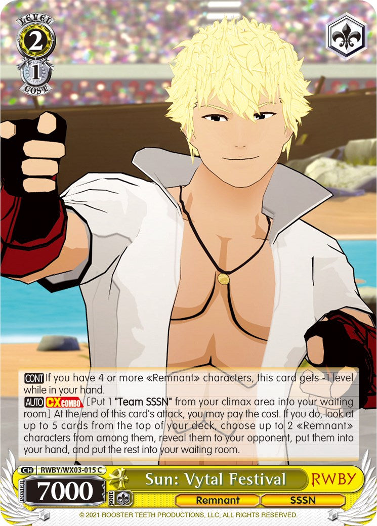 Sun: Vytal Festival (RWBY/WX03-015 C) - RWBY