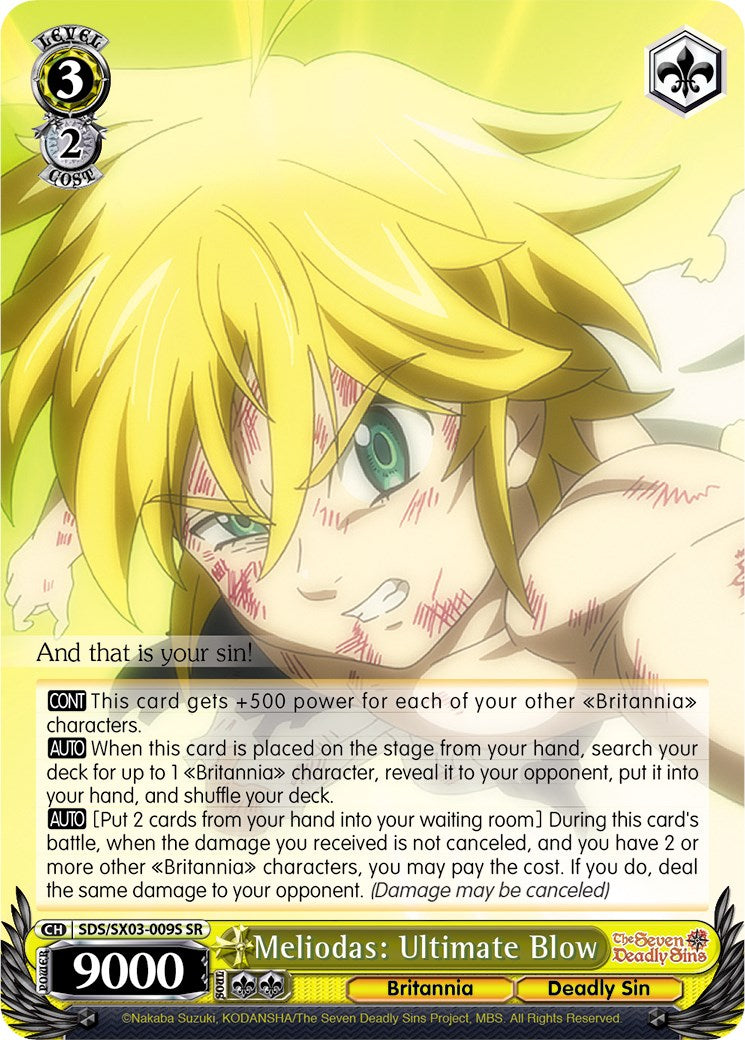 Meliodas: Ultimate Blow (SR) (SDS/SX03-009S SR) - The Seven Deadly Sins