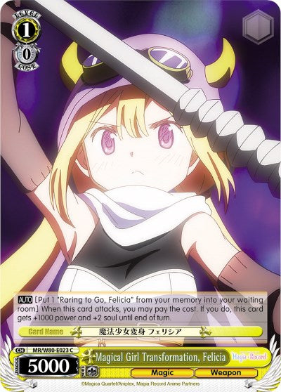 Magical Girl Transformation, Felicia (MR/W80-E023 C) - Magia Record: Puella Magi Madoka Magica [Side Story] (Anime)