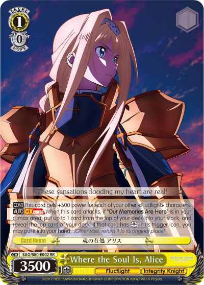 Where the Soul Is, Alice (SAO/S80-E002 RR) - Sword Art Online -Alicization- Vol.2