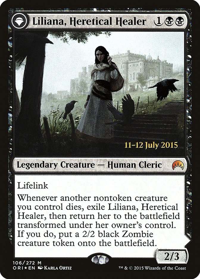 Liliana, Heretical Healer // Liliana, Defiant Necromancer (PRE-106S) - Magic Origins Promos: (originpwdfc) Foil