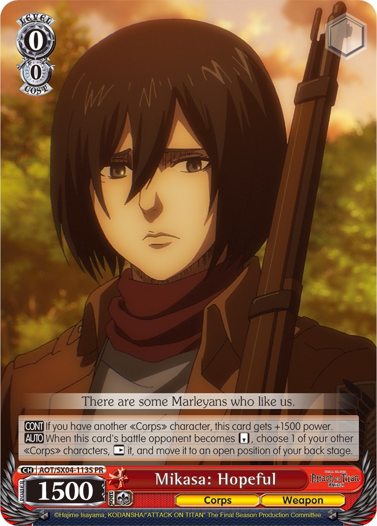 Mikasa: Hopeful (Foil) (AOT/SX04-113S PR) - Attack On Titan: Final Season
