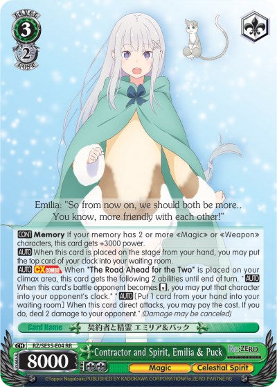 Contractor and Spirit, Emilia & Puck (Parallel Foil) (RZ/SE35-E04 RR) - Re:ZERO: The Frozen Bond