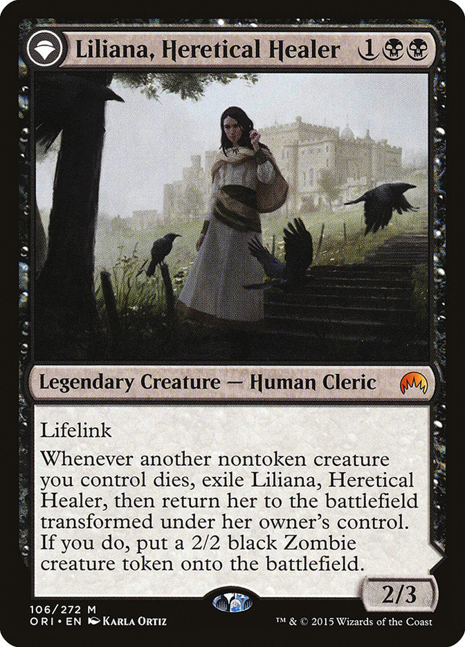 Liliana, Heretical Healer // Liliana, Defiant Necromancer (ORI-106) - Magic Origins: (originpwdfc)