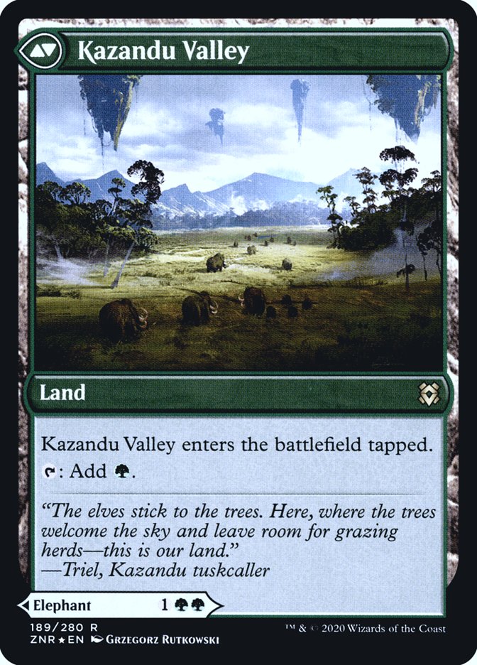 Kazandu Mammoth // Kazandu Valley (PRE-189S) - Zendikar Rising Promos Foil