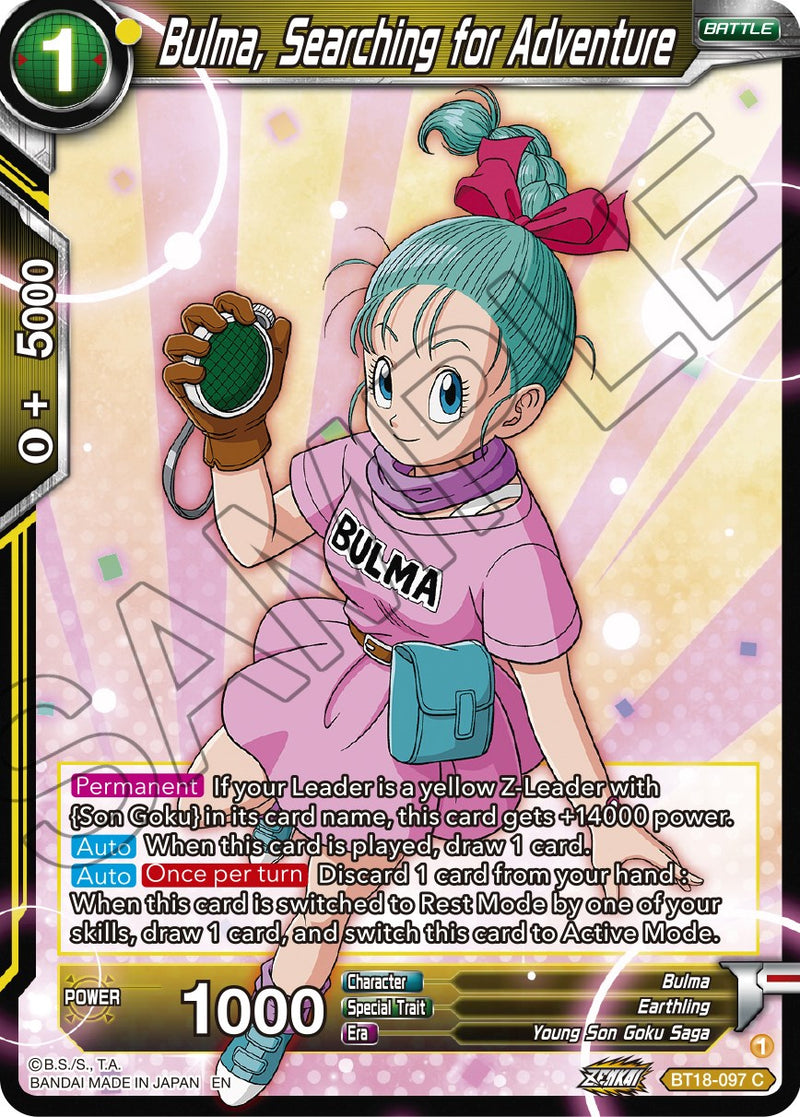 Bulma, Searching for Adventure (BT18-097) [Dawn of the Z-Legends]