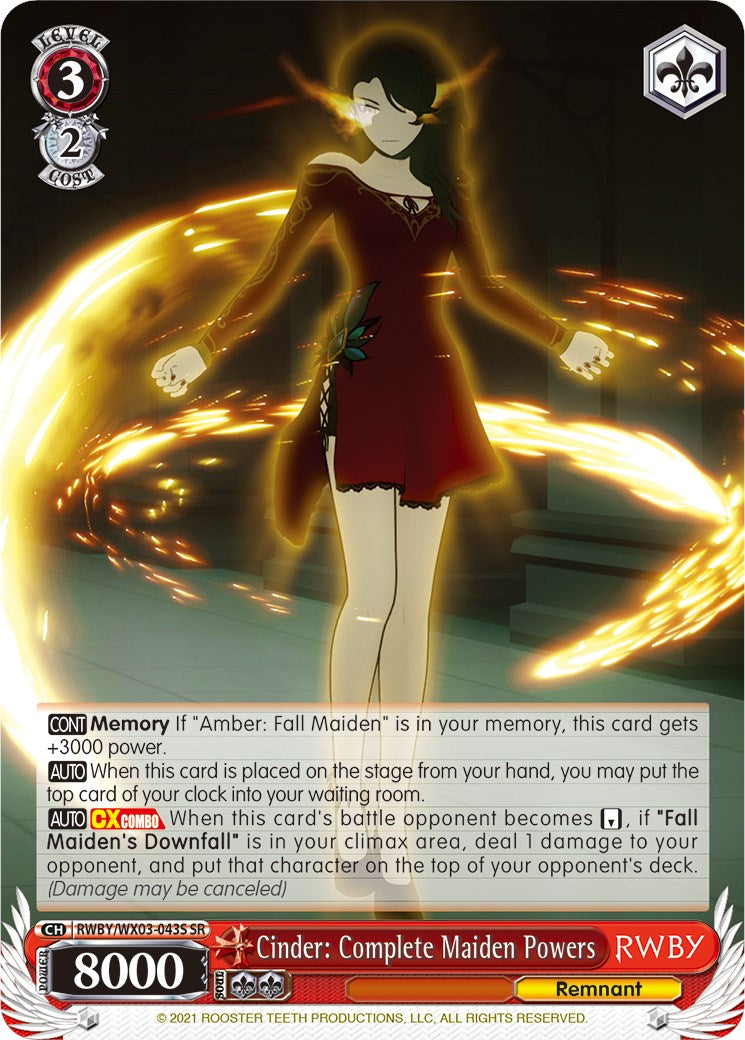 Cinder: Complete Maiden Powers (SR) (RWBY/WX03-043S SR) - RWBY