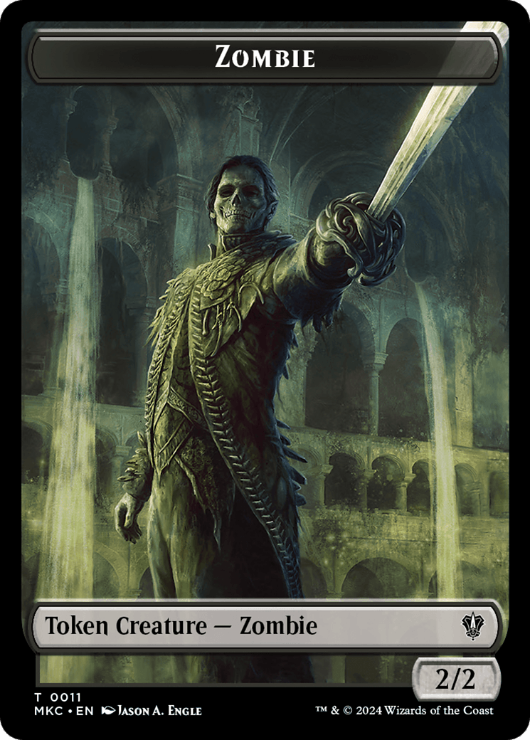 Vizier of Many Faces // Zombie Double-Sided Token [Murders at Karlov Manor Commander Tokens] - Josh's Cards