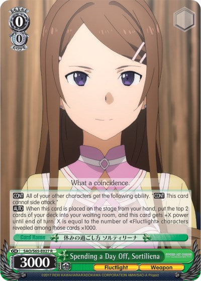Spending a Day Off, Sortiliena (SAO/S65-E027 R) - Sword Art Online -Alicization-