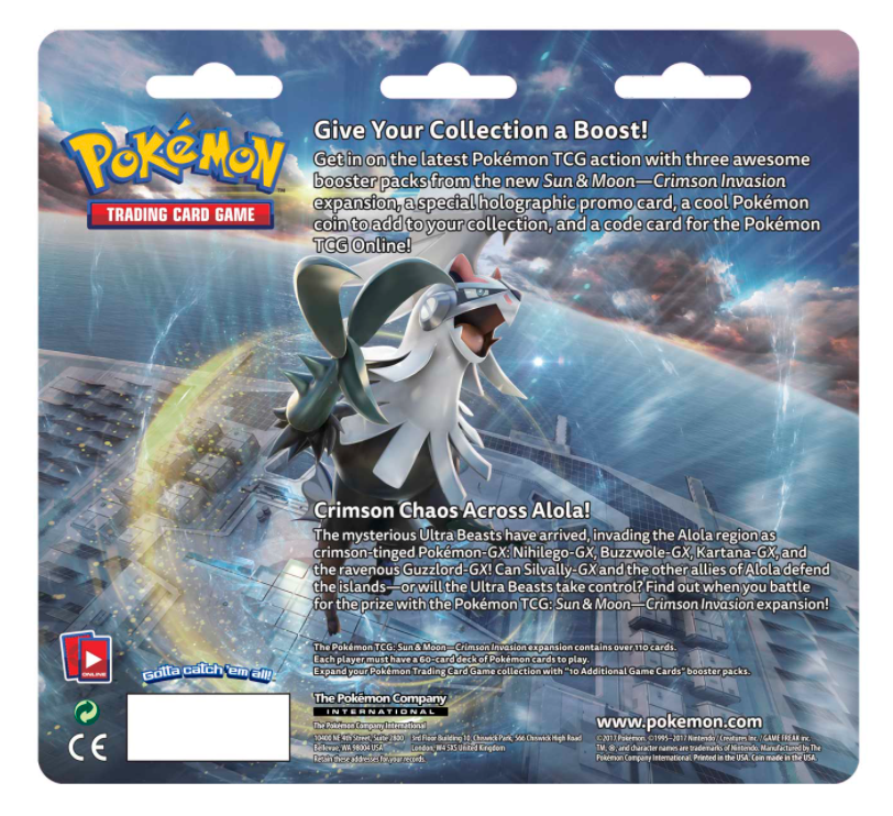 Sun & Moon: Crimson Invasion - 3-Pack Blister (Lucario) Sun & Moon: Crimson Invasion - 3-Pack Blister (Lucario)