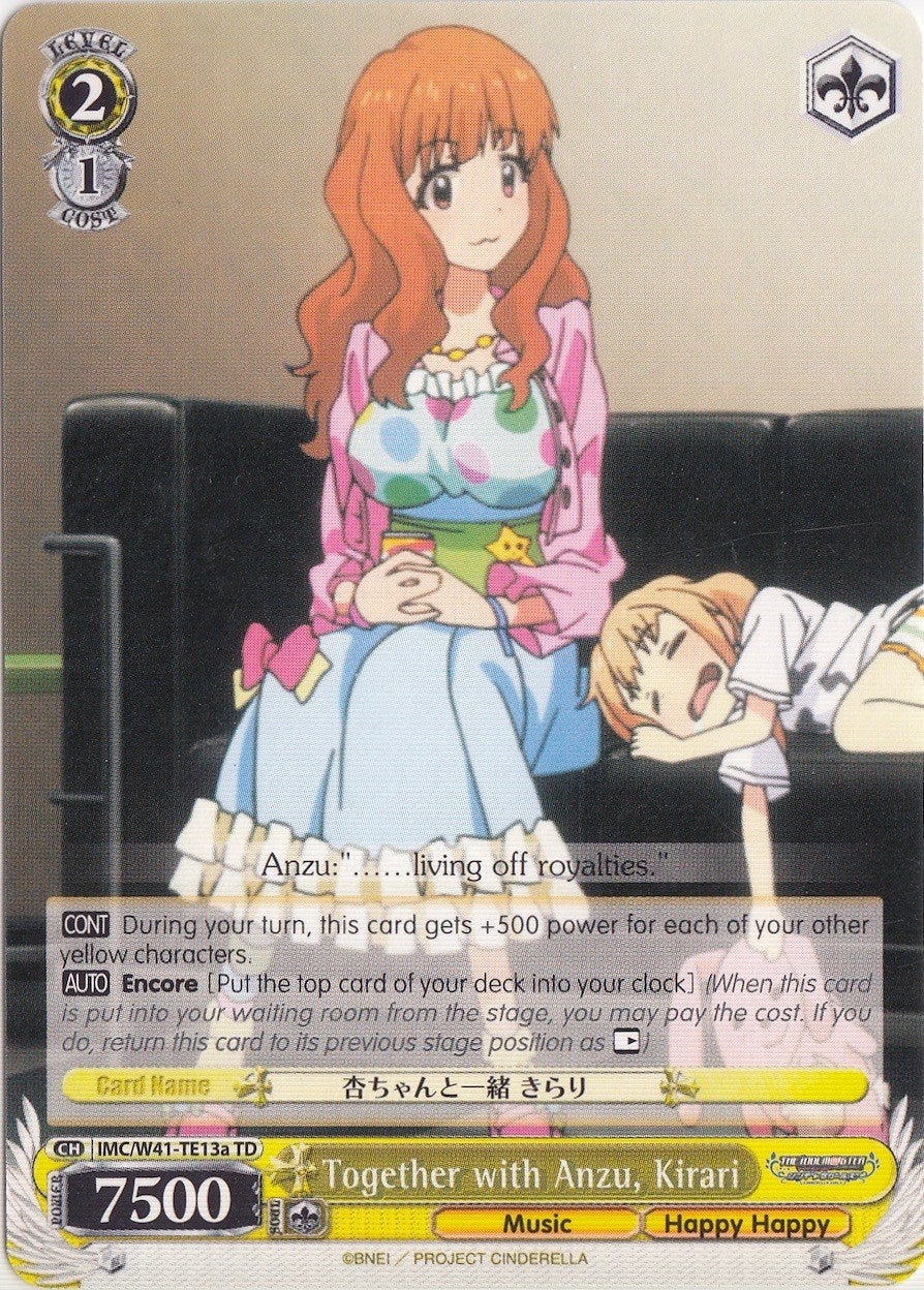 Together with Anzu, Kirari (A) (IMC/W41-TE13a TD) - The iDOLM@STER Cinderella Girls