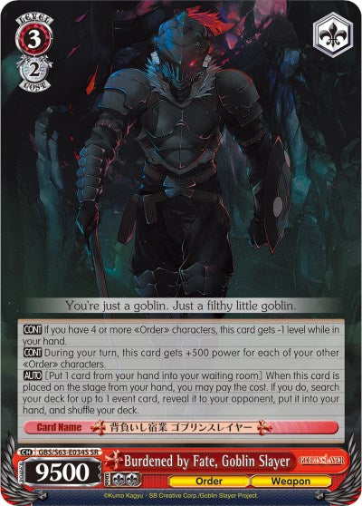 Burdened by Fate, Goblin Slayer (SR) (GBS/S63-E034S SR) - Goblin Slayer